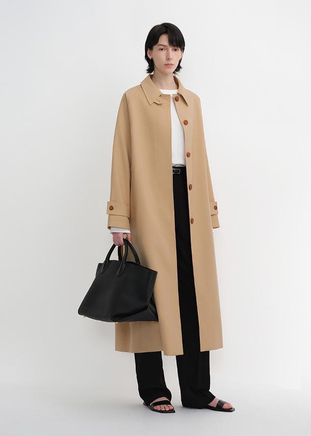 Mid-length trench coat high-end British style coat-1