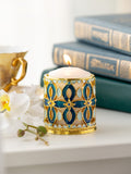 Golden Blue Decorated Candle Holder-1