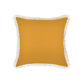 Cushion Cover-Coastal Fringe-Solid Yellow White-60cm x 60cm-0