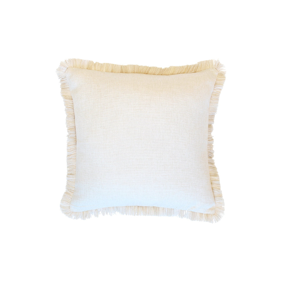 Cushion Cover-Coastal Fringe-Solid Natural-60cm x 60cm-0