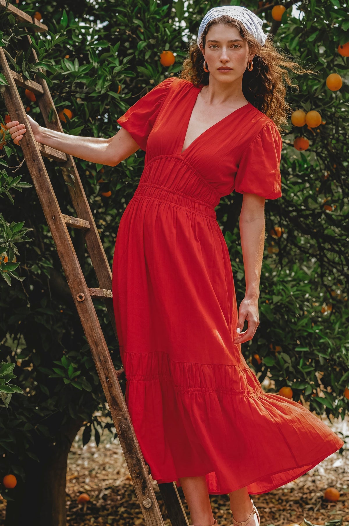 Ida Linen Midi Dress-5