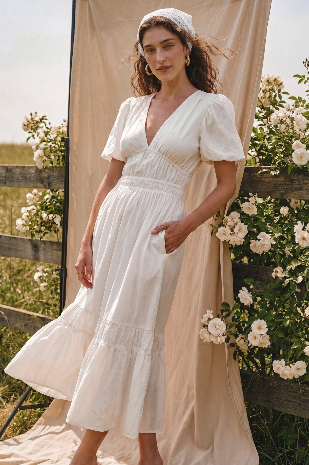 Ida Linen Midi Dress-2