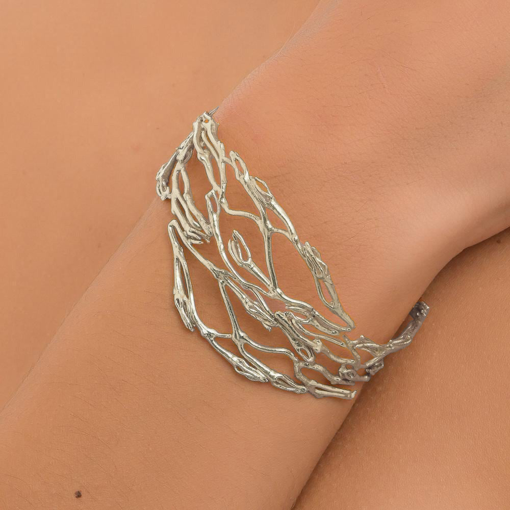 Jasmine Twig Bracelet: Adjustable Recycled Brass