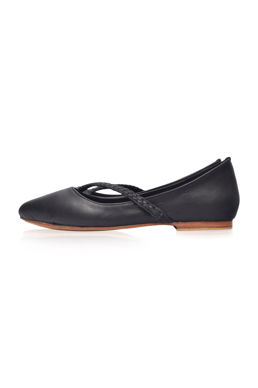 Orenda Pointed Toe Leather Flats-1