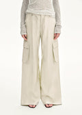 "Rhythm in the Same Frequency" Tencel linen workwear style wide-leg casual pants-5