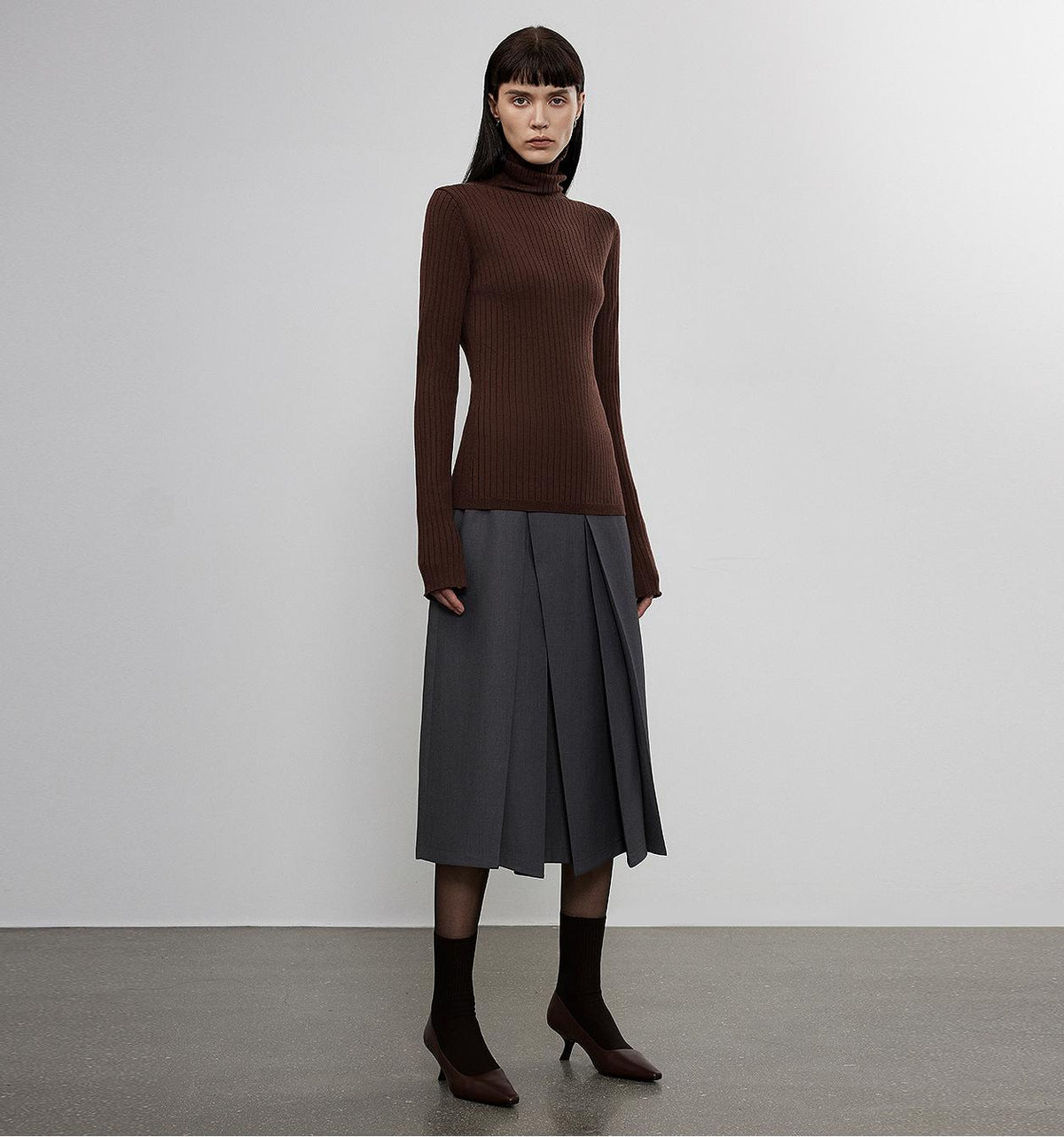 "Moonlight Essence" Machine Washable 48S Wool Pile Collar Bottoming Shirt Slim Fit Inner Knitted Sweater for Women-6