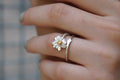 Real Chamomile Silver Ring, Handmade Nature Jewelry, Organic Flower Band, Gift for Energy & Resilience, Sustainable Sterling Silver 925-0