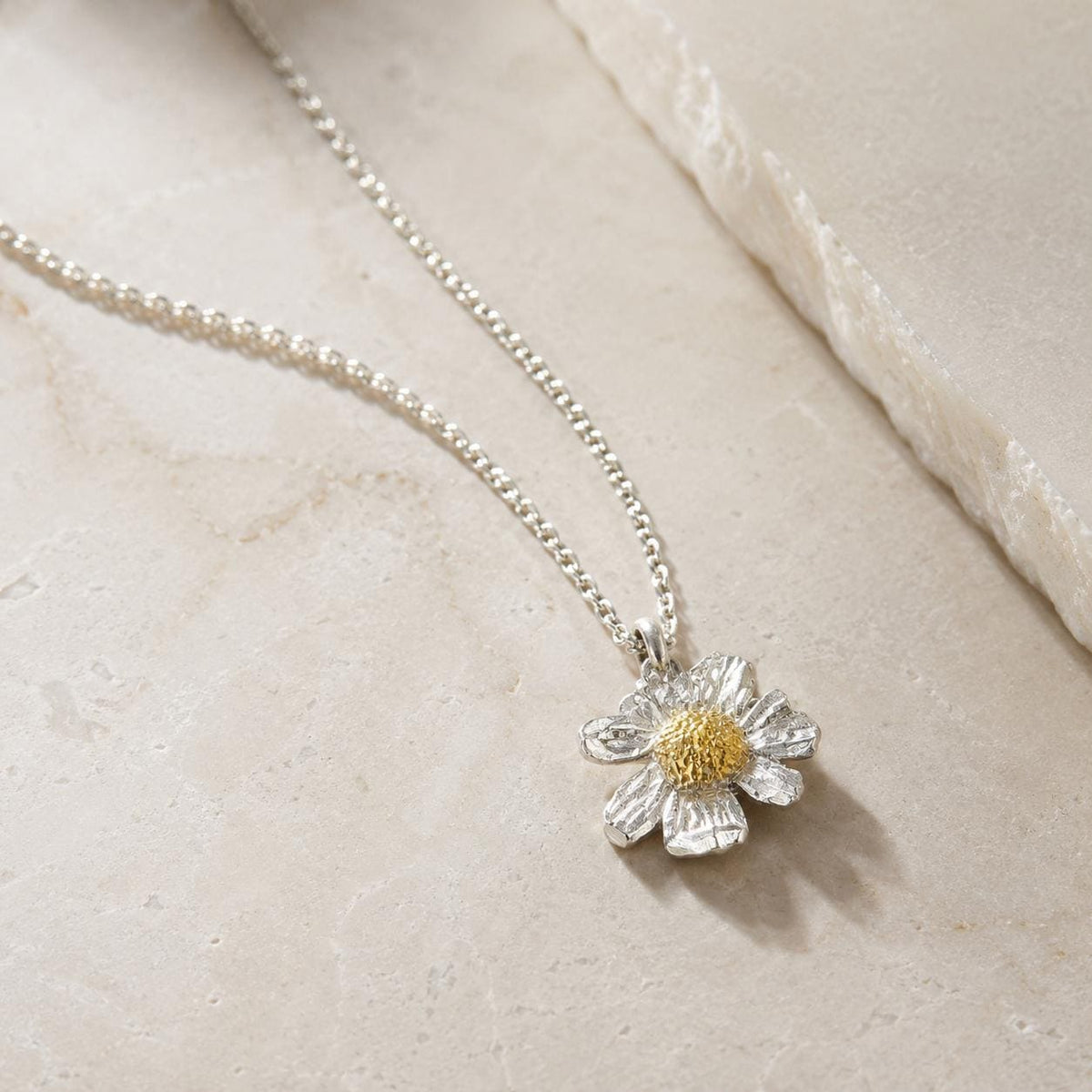 Real Chamomile Pendant, 14K Gold Plated Sterling Silver 925 Dainty Pendant, Handmade Minimalist Jewelry Gift, Birthday Gift for Women-3