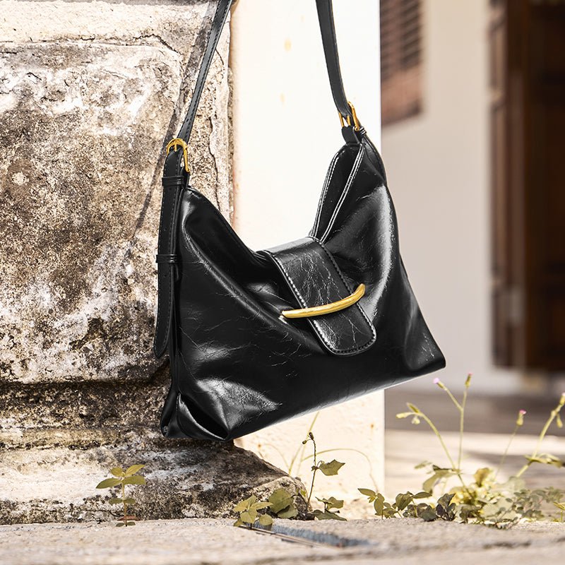 Luxe Glossy Hobo Shoulder Bag-4