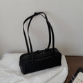 Structured Pebbled Leather Pillow Bag – Dual Handle Shoulder Tote-1