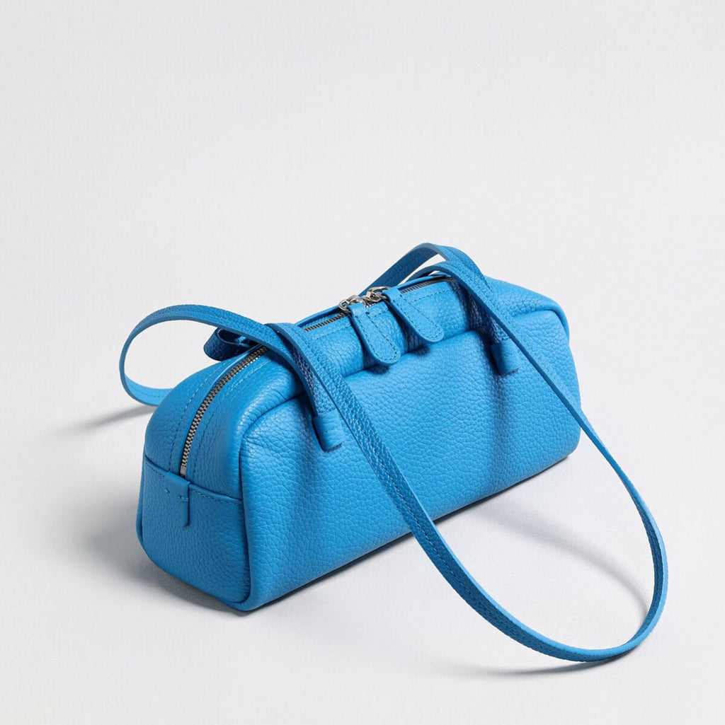 Structured Pebbled Leather Pillow Bag – Dual Handle Shoulder Tote-2