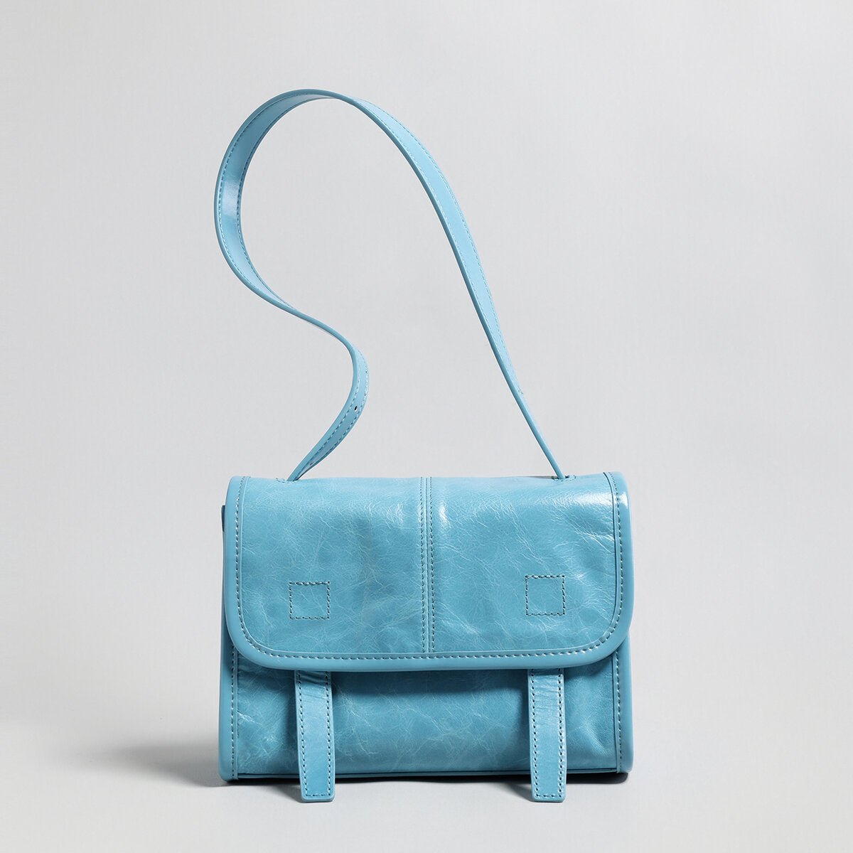 Vintage Glazed Calfskin Messenger Bag – Soft Leather Crossbody with Multi-Pocket Organization-1