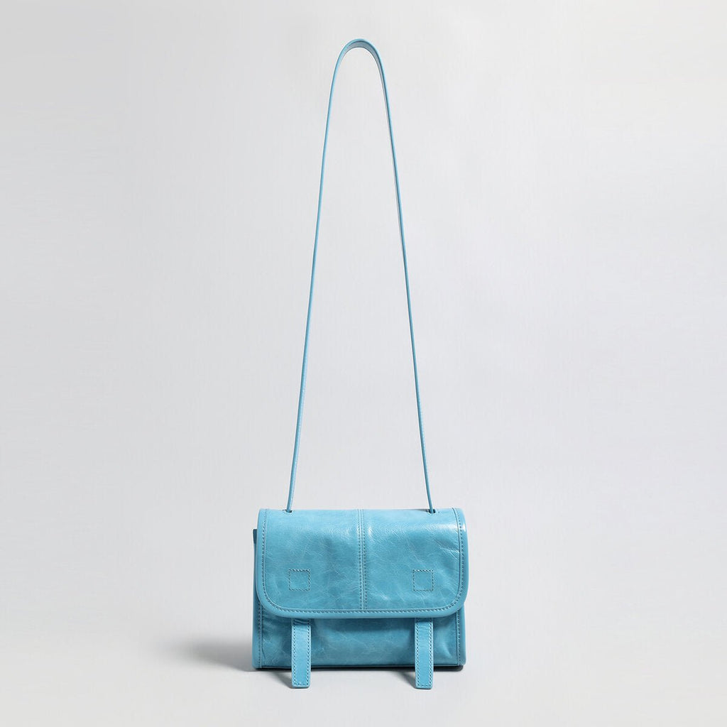 Vintage Glazed Calfskin Messenger Bag – Soft Leather Crossbody with Multi-Pocket Organization-3