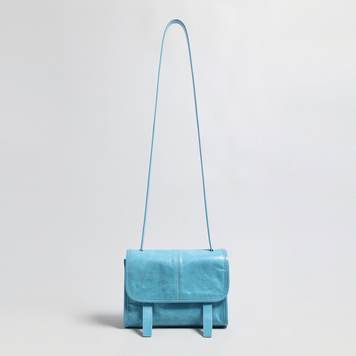 Vintage Glazed Calfskin Messenger Bag – Soft Leather Crossbody with Multi-Pocket Organization-3