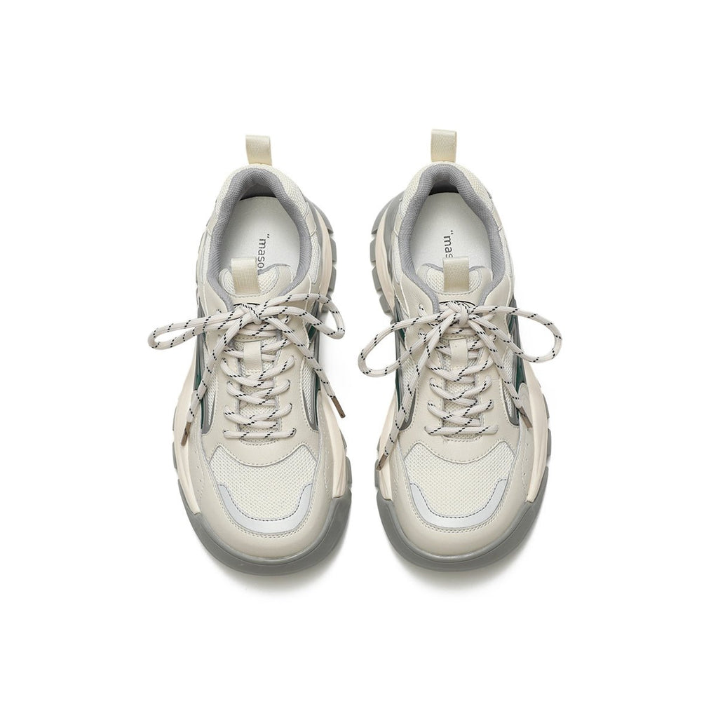 Women's Chunky Platform Sneakers with Green Wave Accent-3