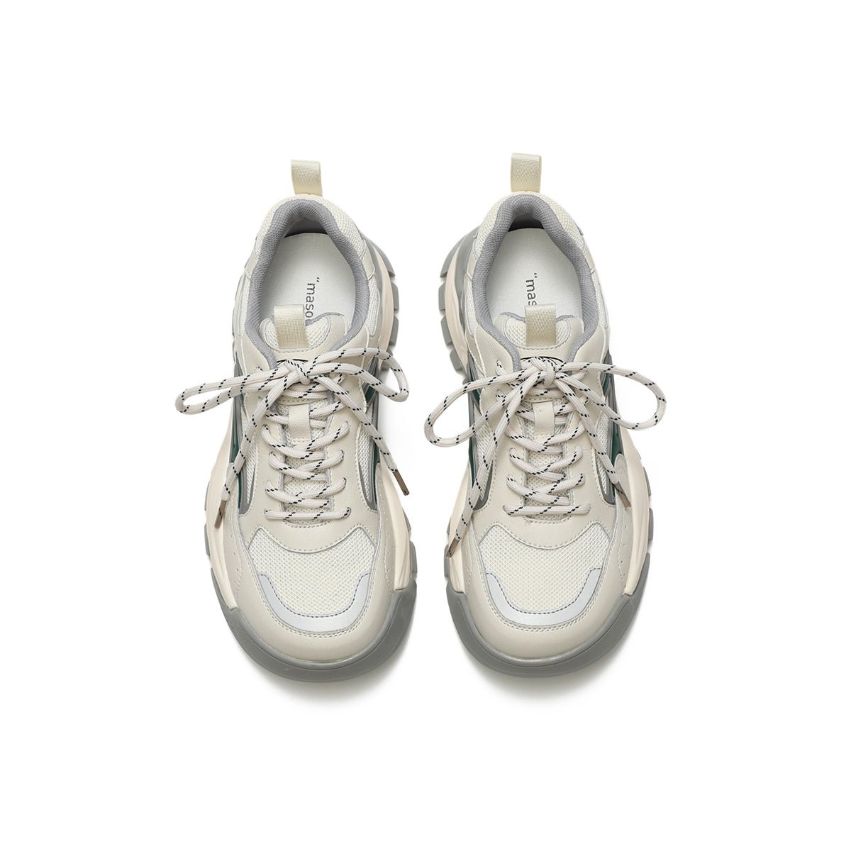 Women's Chunky Platform Sneakers with Green Wave Accent-3